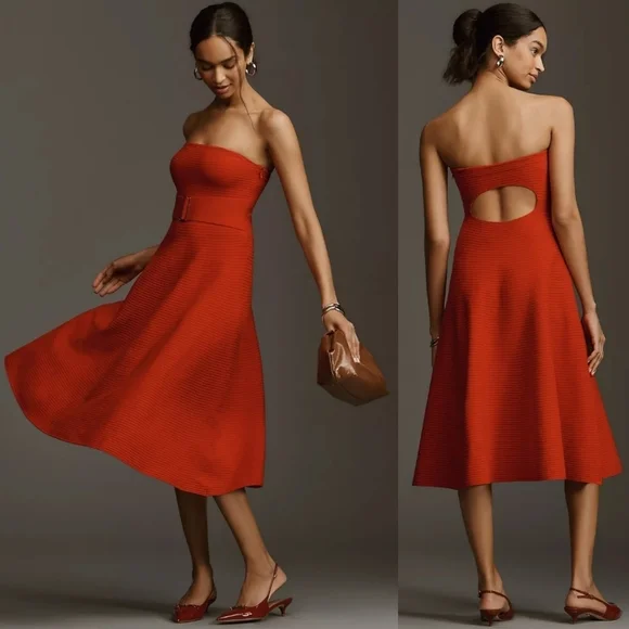 Anthropologie Strapless Midi Sweater Dress - Picture 1 of 8